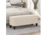 Panca The Living Store Crema 100X35X41 Cm In Tessuto Microfibra