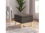 The Living Store Sgabello Con Gambe In Legno Tessuto Taupe