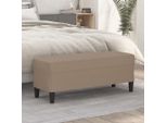 The Living Store Panca Cappuccino-Brown 100X35X41 Cm In Pelle Finta