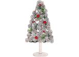 Albero Di Natale Decorativo HWC-M17, Albero Di Natale Decorazione Natalizia, Legno Di Pigna 60X32X17Cm