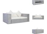 Vidaxl Divano A 2 Posti Con Cuscini In Rattan Naturale Grigio - Divani
