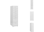 Vidaxl Armadio Per Archiviazione Con Rotelle Grigio 28X41X109 Cm In Metallo - Armadi Per Archiviazione