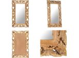 Vidaxl Specchio Intagliato A Mano In Legno Massiccio Di Mango 80X50 Cm - Specchio - Specchio Di Legno - Specchio Da Parete - Specchio Vanity