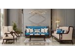 Casa Padrino Set Di Mobili Da Salotto In Stile Barocco Beige / Blu / Marrone Scuro