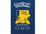 Pokemon Pikachu Ragazzi Maglietta Top Shirt , Colore:Blu Scuro, Taglia:146-152