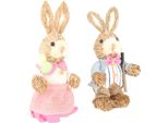 2PCS Ornamento Coniglietto Di Pasqua Carino Rustico Simulazione Coniglio Bambola Casa Festa Forniture 23Cm