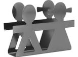 Porta Tovaglioli Verticale Ragazzo E Ragazza Modello Cavo Ferro Battuto Metallo Verticale Porta Fazzoletti Desktop Storage Rack (Argento Nero)