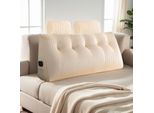 Topchances Cuscino Per La Lettura Cuscino Per Schienale Cuscino Per Testiera Del Divano Letto, Cuscino Per Testiera A Cuneo Cuscino Imbottito Per Letto Cuscino A Cuneo, Beige, 150X50X20Cm