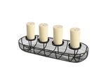 Corona Dell'avvento In Metallo Nero - 50 Cm - Portacandele Dell'avvento Con Cestino - Decorazione Da Tavola Invernale Natale Avvento Cestino A Traliccio Candeliere