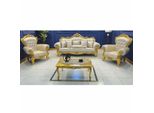 Casa Padrino Set Di Mobili Da Soggiorno Barocchi Crema / Oro - Mobili In Stile Barocco