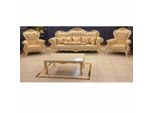 Casa Padrino Set Di Mobili Da Soggiorno In Stile Barocco Beige / Bianco / Oro - Mobili In Stile Barocco