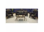 Casa Padrino Set Di Mobili Da Soggiorno Barocchi Nero / Oro - Mobili In Stile Barocco
