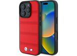 Bmw Bmhmp16L23Puspr Custodia Rigida Iphone 16 Pro 6.3 Czerwony/Rosso M Linea Perforata E Cucita Magsafe