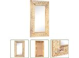 The Living Store Specchio Intagliato A Mano 80X50X2,6 Cm In Legno Massiccio Di Mango