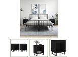 The Living Store Comodini 2 Pz. Neri 40X35X50 Cm In Materiale Ligneo