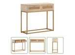 The Living Store Consolle 90X30X76 Cm In Legno Massiccio Di Mango E Ferro