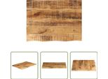The Living Store Piano Del Tavolo 80X60X2,5 Cm Bordo Albero In Legno Massiccio Legno Di Mango Grezzo