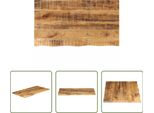 The Living Store Piano Del Tavolo 120X60X2,5 Cm Bordo Albero In Legno Massiccio Legno Di Mango Grezzo