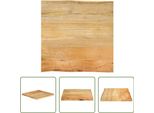 The Living Store Piano Del Tavolo Con Bordo Ad Albero 80X80X2,5 Cm In Legno Massiccio Di Mango