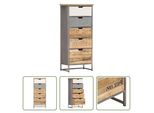 The Living Store Mobile Laterale Con Cassetti 45X30X105 Cm In Legno Massello Di Mango
