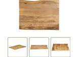The Living Store Piano Del Tavolo Con Bordo Ad Albero 110X80X2,5 Cm In Legno Massiccio Di Mango