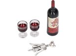 Set Vino Rosso Casa Delle Bambole, Set Vino Rosso Simulazione 1/12, Bottiglie Vino Casa Delle Bambole, Modello Miniatura Vino Rosso Giocattolo, Decorazione Casa Delle Bambole, Accessori Casa Delle Bambole 1:12