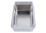 Robusta Lettiera Per Gatti In Acciaio Inox Con Lati Alti, Resistente Agli Schizzi, Facile Da Pulire, Con Paletta, Piccola, Grigia (50 X 35 X 19 Cm)