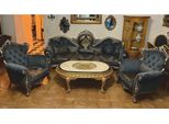 Casa Padrino Set Di Mobili Da Salotto Barocchi Blu / Oro / Argento - Mobili In Stile Barocco