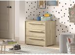 Vipack - Cassettiera Sam Con 3 Cassetti, Decoro Melaminico Rovere