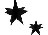 Stella Decorativa In Metallo Nero In Set Da 2 - 14 E 8 Cm - Stelle Decorative Natalizie - Decorazione Natalizia Dell'avvento Decorazione Da Tavola Decorazione Da Finestra