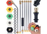 Rosfix Set Di Lance Da 7 Pezzi – Ricambio Per Idropulitrici KäRcher K2 – K7 | 2,6 M, 250 Bar, Attacco Rapido Da 1/4”, 5 Ugelli Di Spruzzatura