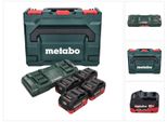 Kit Base Metabo - 4X Batterie Lihd 18 V 5,5 Ah Li-Ion Cas (685180000) + Caricabatterie Doppio Asc 145 Duo + Metabox