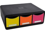Exacompta 318798D Exacompta Cassettiera Toolbox Maxi, 3 Cassetti, Arlecchino