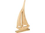 Decorazione Da Tavolo Marittima Barca A Vela Natura H42Cm