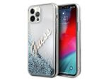 Guess Guhcp12Lglvsbl Iphone 12 Pro Max6,7 Niebieski/Blu Custodia Rigida Glitter Vintage Script