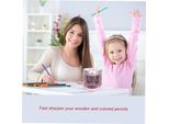 Multi-Funzionale Temperamatite Elettrico Automatico A Batteria Con 2 Fori (6-8 Mm / 9-12 Mm) Per La Casa Scuola Studente Rosa