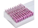 100Pcs Lucidatura Testa Di Pietra Mola Bava Per Smerigliatrice Rosa Gambo Diametro 3Mm