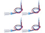 4 Set Di Led Rotondi Precablati Impermeabili A 2 Colori Luce Di Segnalazione Anodo Comune 8Mm 36V (Rosso E Blu)
