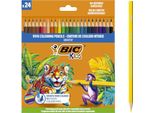 Bic Kids Smooth Eco Pastelli In Legno Per Bambini, Scatola Con 24 Colori