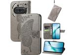 Per Niente Telefono 3A Portafoglio Cellulare Custodia Farfalla Design Custodie Grigio
