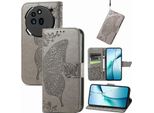 Per Nulla Phone 3A Pro Custodia In Ecopelle Per Telefono Cellulare Con Design A Farfalla Grigio
