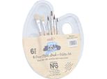 6Pcs Pennelli E 1Pc Vassoio Tavolozza Set Per Bambini Adulti Acquerello Olio Acrilico Guazzo Arte Pittura Forniture