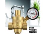 DN15 1/2�� Brass Water Pressure Reducing Maintaining Valves Regulator Adjustable Relief Valves Con Gauge Meter 85*63Mm