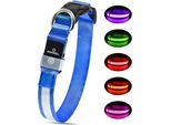 Collare Leggero Cane Striscia Luminosa Ricaricabile A Led Per Cani Regolabile Impermeabile 3 Modalità Sicurezza Cani Di Piccola Media Grande Taglia, Blu L