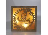 Legno Eid Artigianato Luce Notturna 3D Ramadan Mubarak Lampada Fatta A Mano Luna Stella Led Luci Decorazione