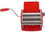 Macchina Per La Pasta Manuale In Acciaio Inox �C Macchina Per La Pasta Domestica Con Piede Di Aspirazione, 2 Rulli Di Taglio, Rullo Per La Pasta E Pressa Per La Pasta, Rosso
