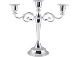 3 Bracci Metallo Portacandele Stile Europeo Candelabro Matrimonio Candeliere Home Decor (Argento)