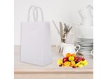 25 Pcs Sacchetto Regalo Carta Kraft Per Sacchetto Di Bomboniera Matrimonio Con Maniglia Bianco