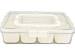 Contenitore Portatile Per Spuntini A 8 Scomparti Con Vassoio Di Servizio Diviso Con Coperchio E Maniglia Per Caramelle, Frutta E Verdura