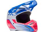 Fox V1 Collect Motocross Helm, Blau/Rosa, M (57/58)